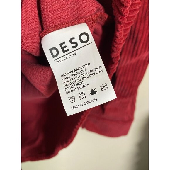 Deso Supply Co Valhalla Cord Shirt Jacket Button Up Men Size Medium Shacket Red - Picture 4 of 15